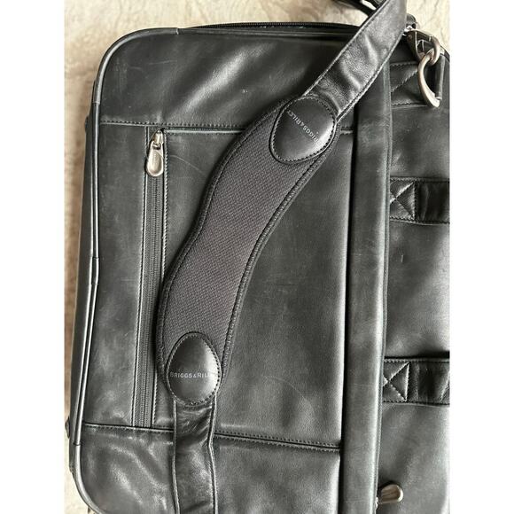 Briggs & Riley Leather Travel Briefcase – Expandable Laptop Bag - Picture 8 of 10